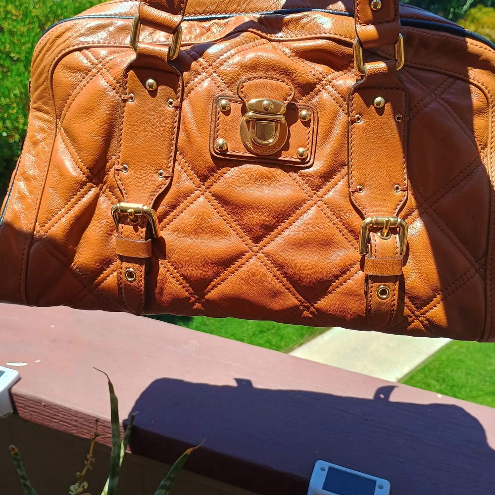 Marc Jacobs 'Emily' Bowler Satchel in Caramel Brown Quilted Leather - Picture 14 of 15